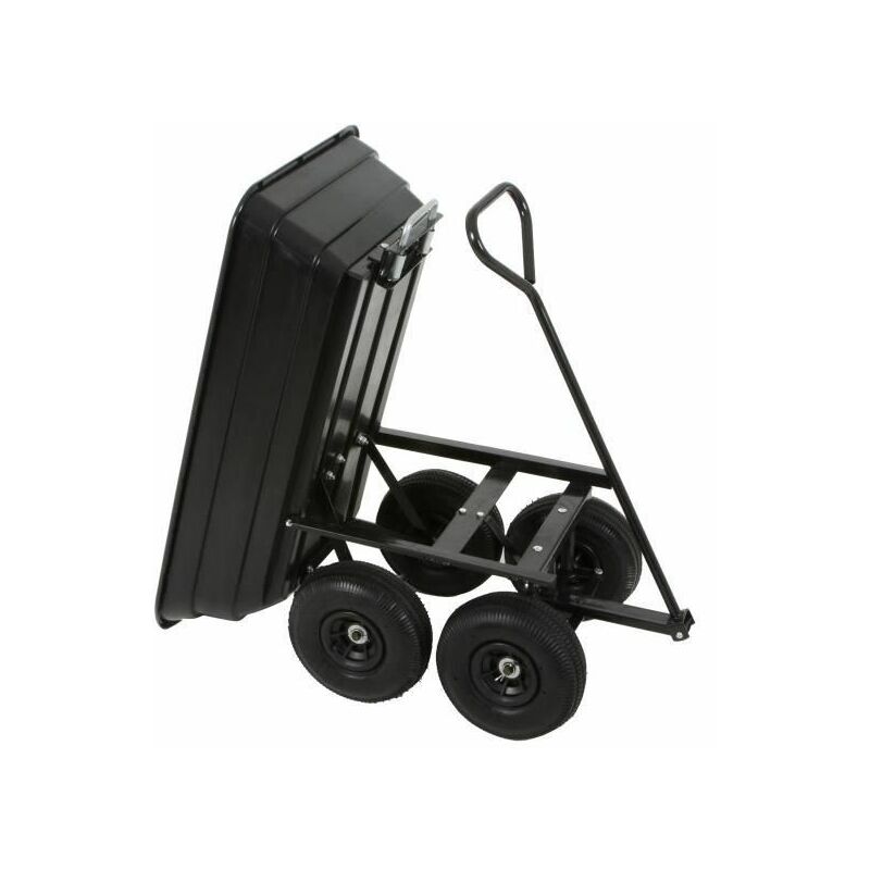 foto del prodotto tc1801 carrello da giardino con cassone ribaltabile, carrello trasportatore, rimorchio a cassone carico massimo 250kg varan motors
