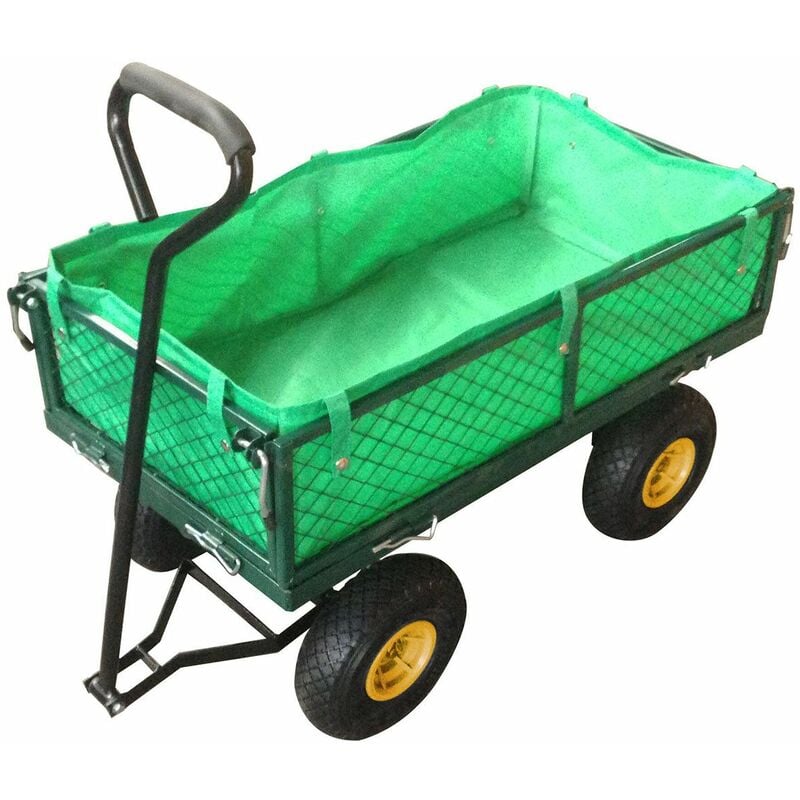 foto del prodotto tc1840a 2 carrello da giardino per trasporto 4 ruote resistente carriola in metallo varan motors