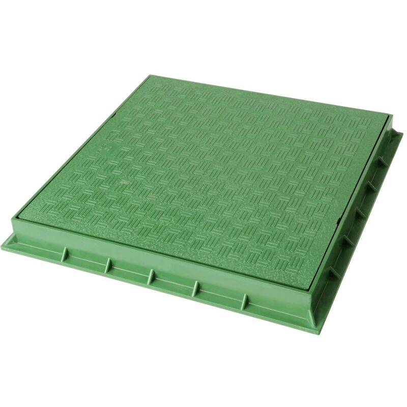 foto del prodotto tcdp40v telaio con coperchio pedonabile in pvc, verde, 400x400 mm first plast