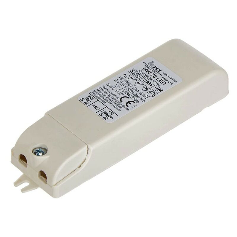 foto del prodotto tci led trasformatore elettronico tci 12v per led 1 70w dimmerabile 119772