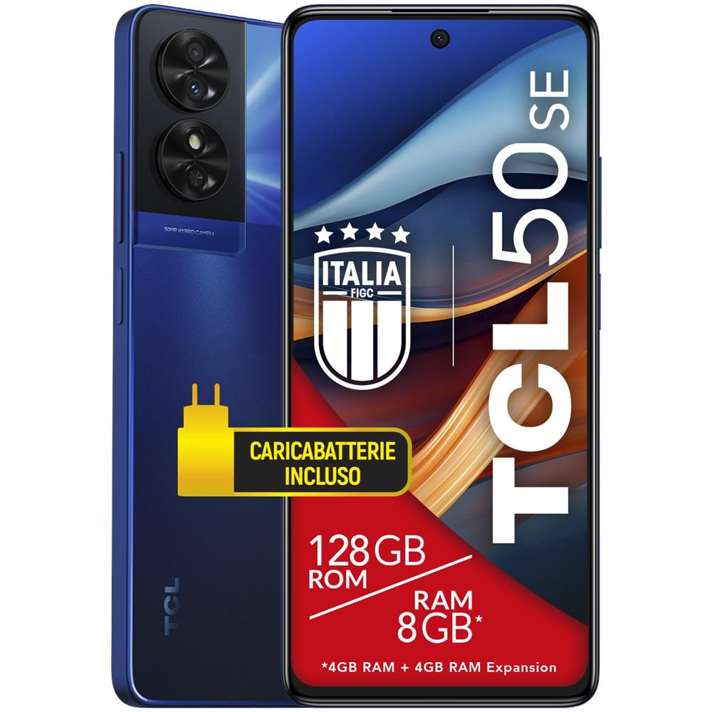 foto del prodotto tcl 50 se 17,2 cm 6.78 doppia sim android 14 4g usb tipo c 4 gb 128 gb 5010 mah blu