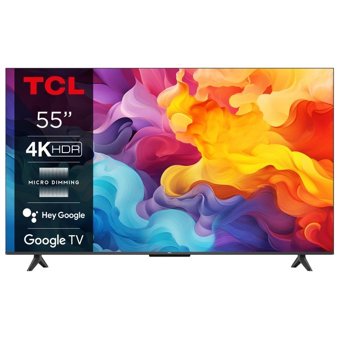 foto del prodotto tcl 55p655 smart tv 55 pollici 4k ultra hd display lcd sistema google tv dvbt2 c s2 classe e dolby audio colore nero