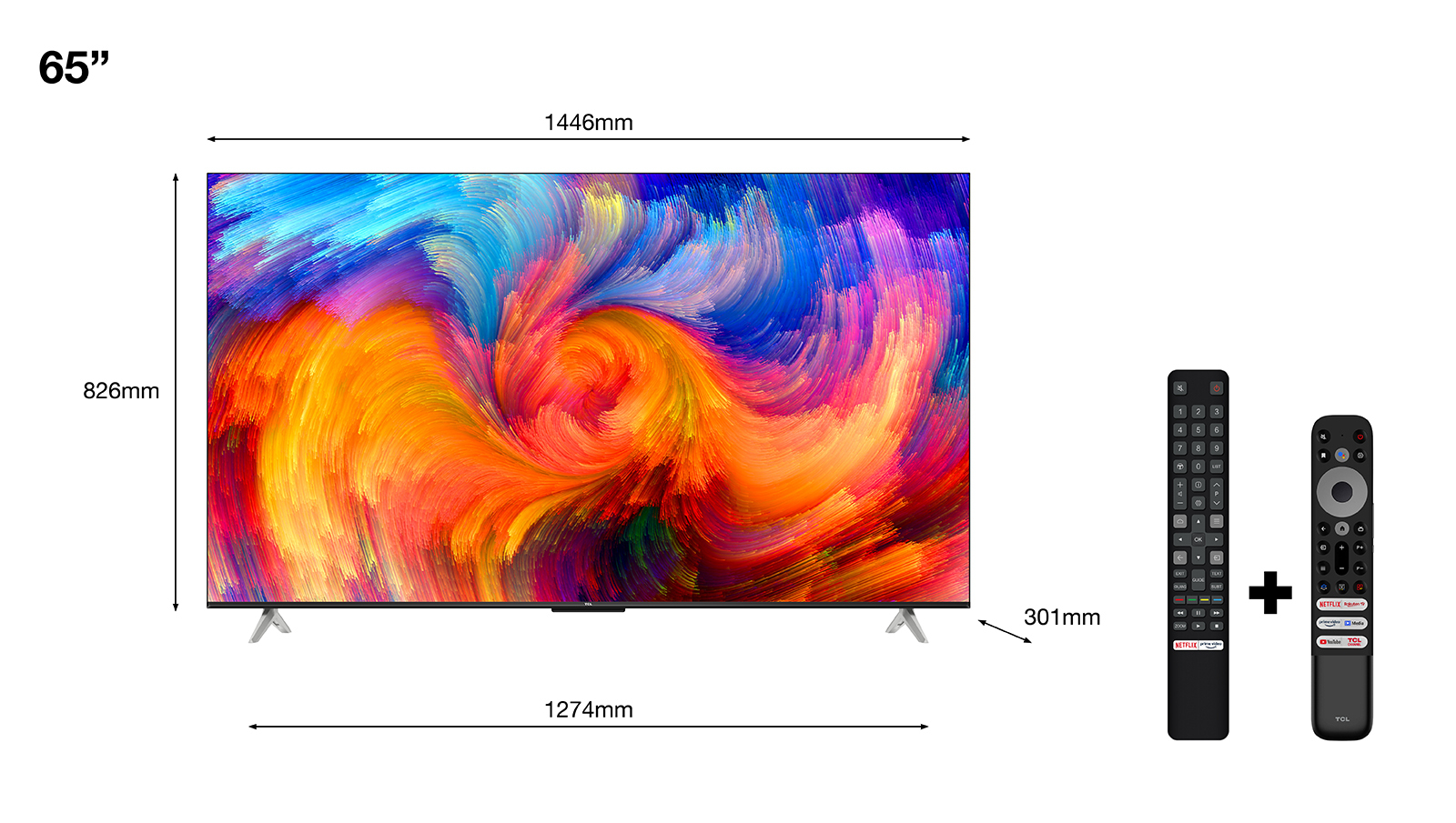 foto del prodotto tcl p63 serie p638 led ultra hd 4k 65 65p638 google tv 2022
