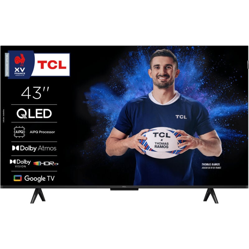foto del prodotto tcl p7k serie smart tv qled 4k 43 43p7k, dolby vision atmos, hdr10 , google tv