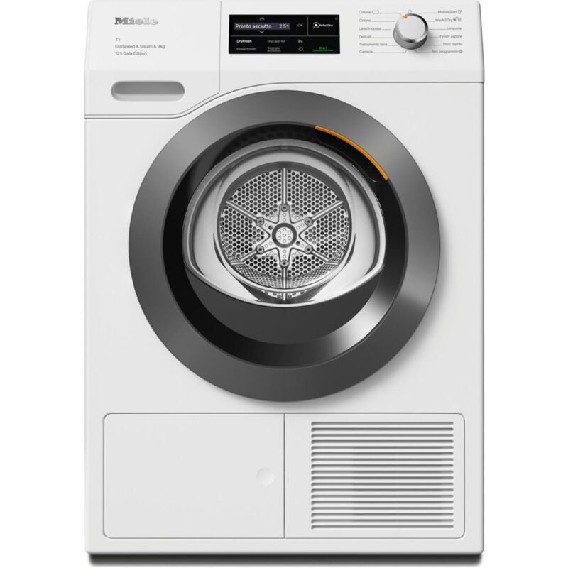 foto del prodotto tcl690 wp 125 gala edition asciugatrice libera installazione caricamento frontale 9 kg a bianco miele