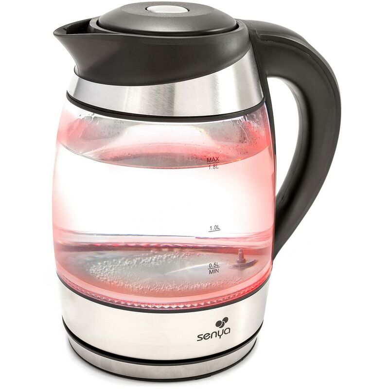 foto del prodotto tea colours bollitore elettrico, 2200 w, 1.7 litri, stainless steel, trasparente senya