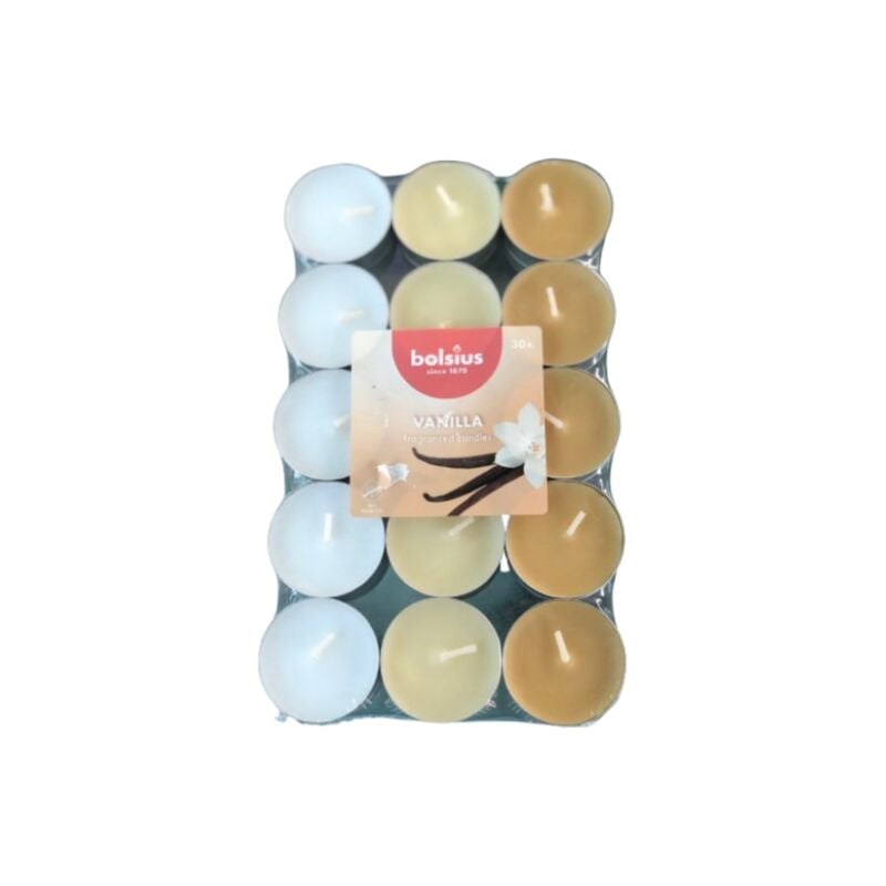 foto del prodotto tealight 30pz 3.5h vanilla bolsius