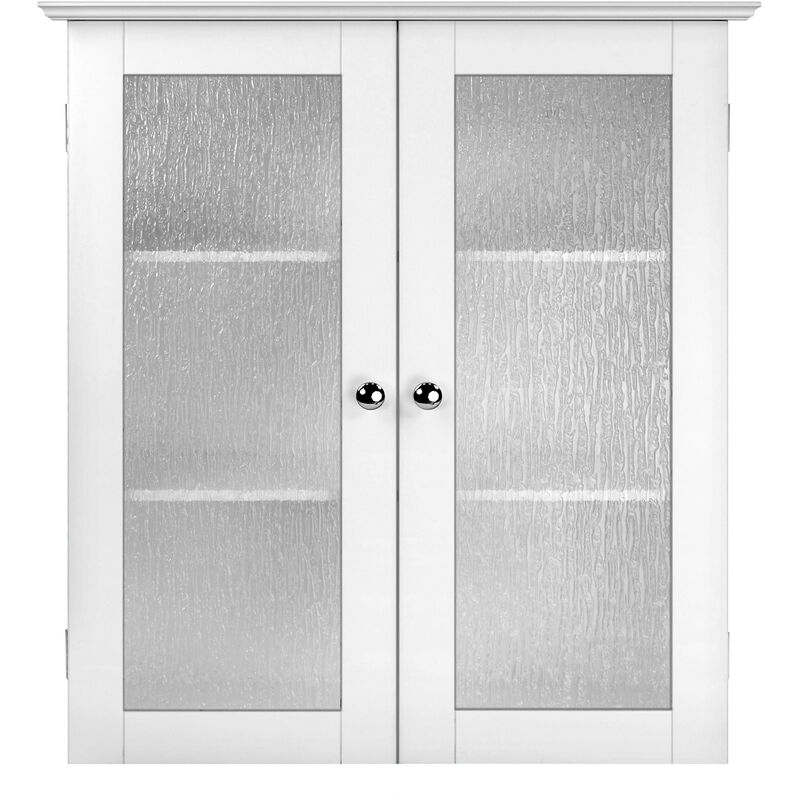 foto del prodotto teamson home connor arredo bagno pensile 2 porte in vetro bianco elg 581