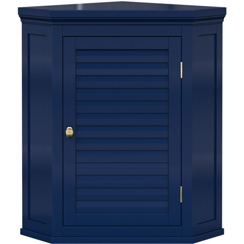 foto del prodotto teamson home elegant home fashions armadietto da muro angolare blu navy stile persiana
