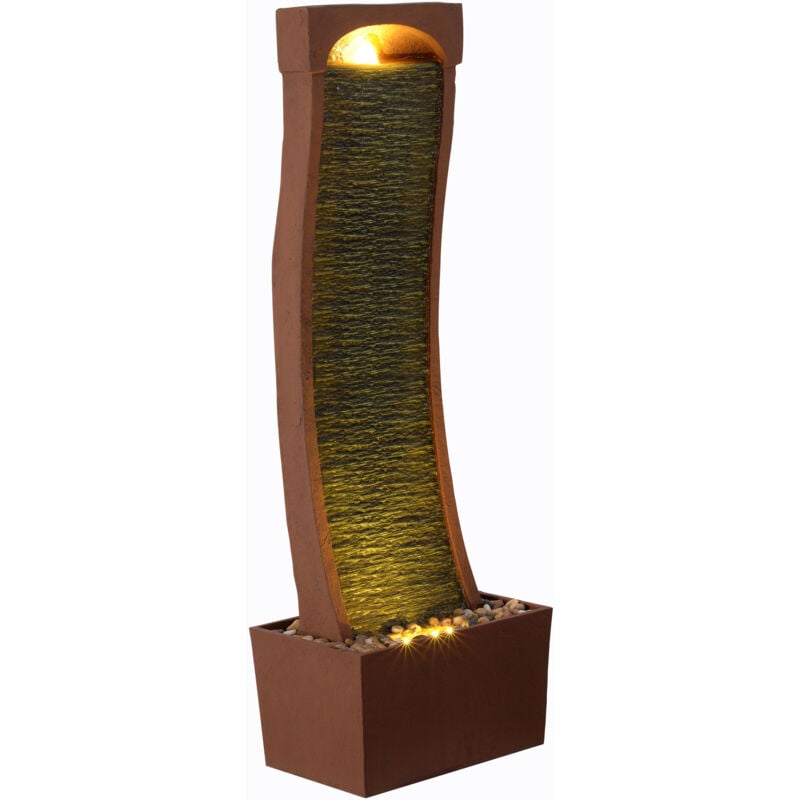 foto del prodotto teamson home fontana curva moderna led ardesia rossa per casa e giardino