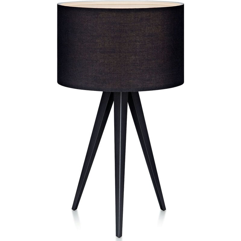 foto del prodotto teamson home lampada led da tavolo comodino moderna treppiede nero vn l00009 eu