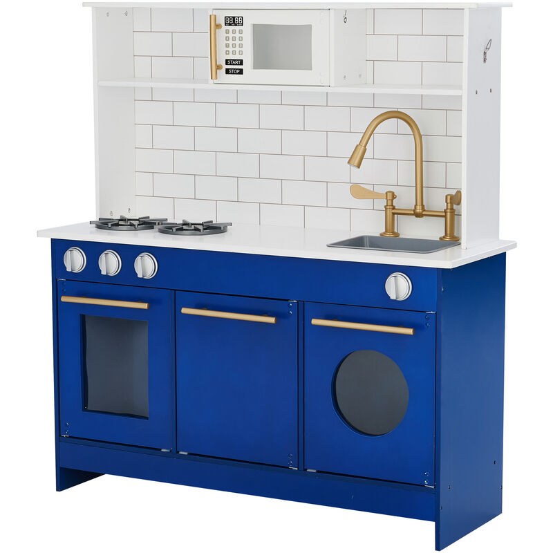 foto del prodotto teamson kids azul cucina per bambini legno gioco giocattolo imitazione td 12681b