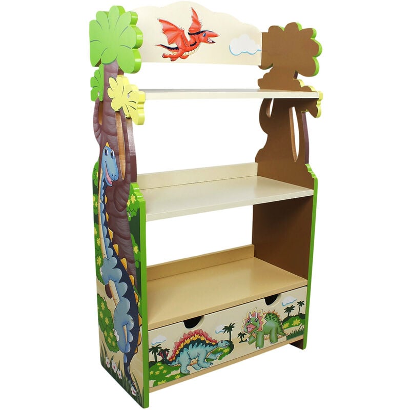 foto del prodotto teamson kids fantasy fields dinosaur unito mano artigianale bambini libreria in legno td 0069a