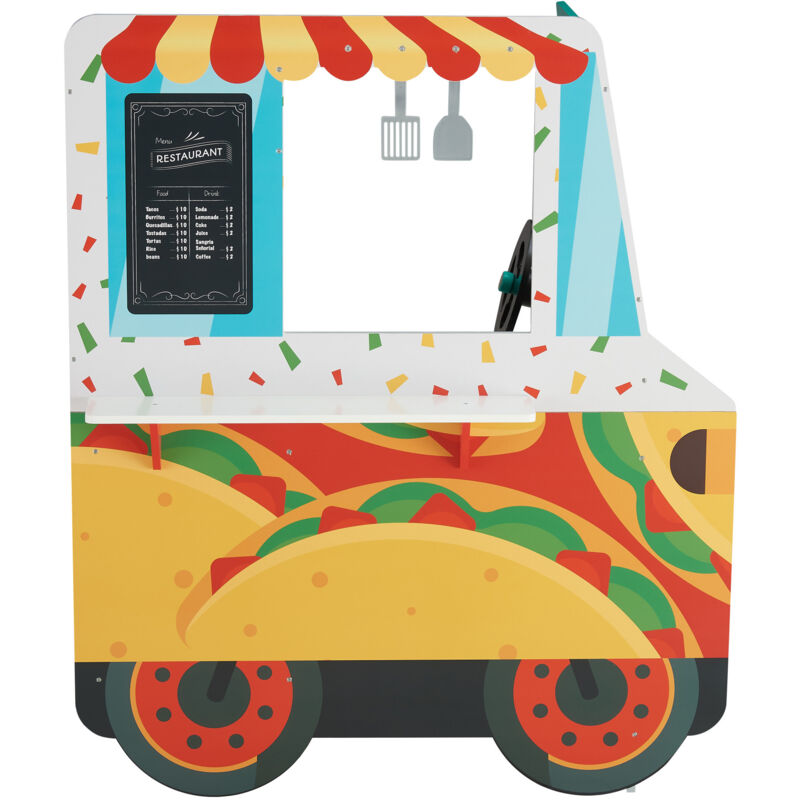 foto del prodotto teamson kids furgone tacos in legno, cucina giocattolo per bambini, playset completo