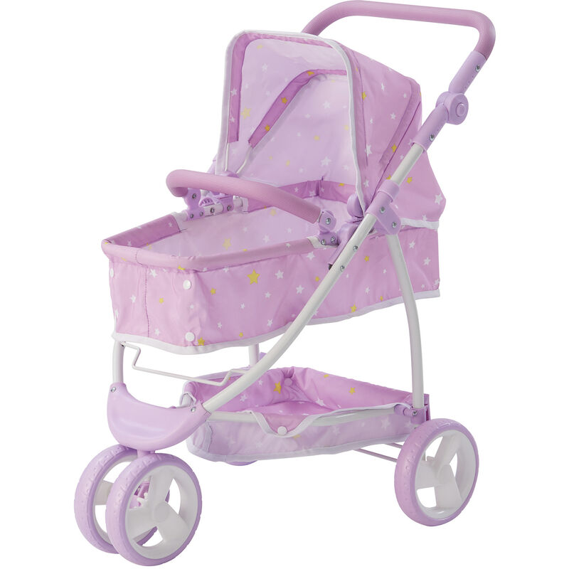foto del prodotto teamson kids little world di olivia scintillio stelle principessa 2 in 1 baby doll stroller viola ol 00010
