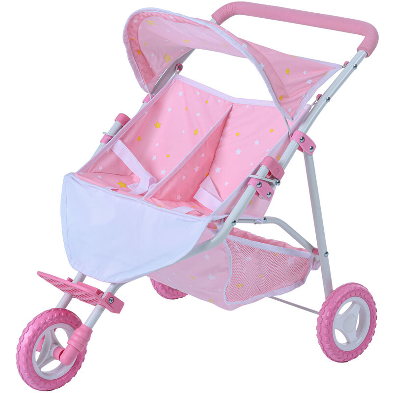 foto del prodotto teamson kids olivia s little world passeggino doppio de twinkle stars per bambole rosa ol 00012