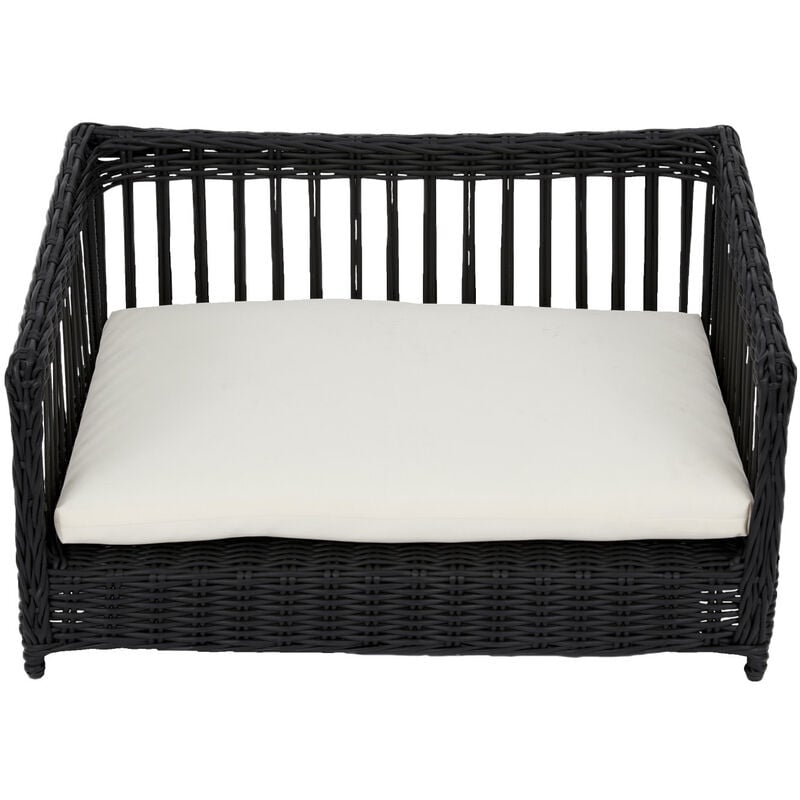 foto del prodotto teamson pets clotho interno esterno rattan lettino per gatti o cani di piccola taglia con cuscino lavabile rimovibile marrone st n10006 uk