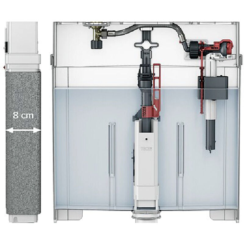 foto del prodotto tece 9370500 cassetta di scarico box octa ii 8 cm per wc a pavimento