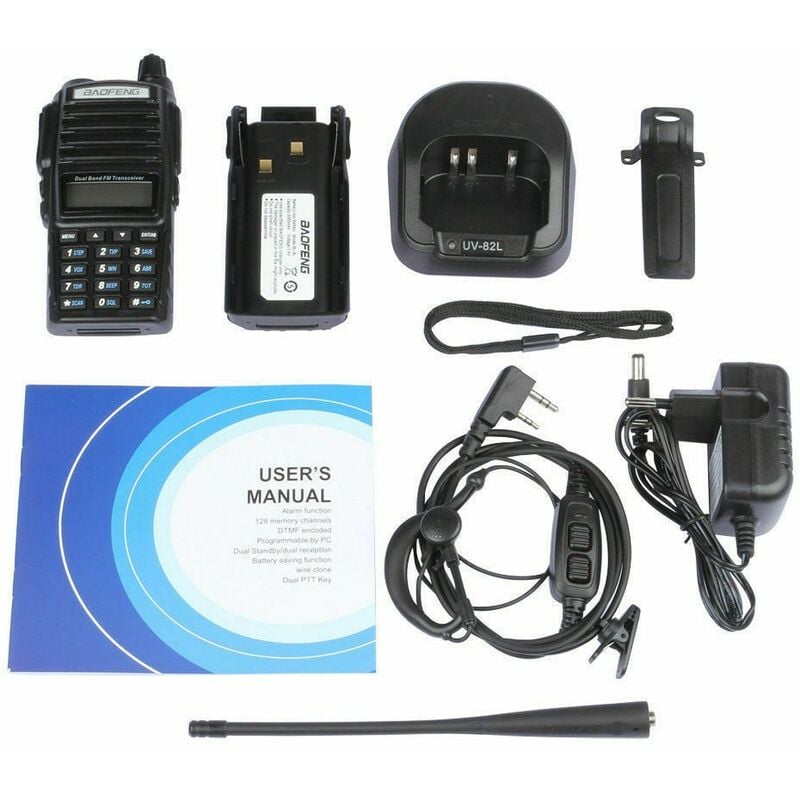 foto del prodotto tech it baofeng uv 82 microfono ptt dual band uhf vhf 8w radio dtmf pmr ricetrasmittente