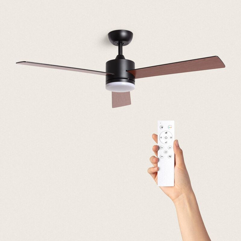 foto del prodotto techbrey nero legno scuro con luce controller a parete telecomando no