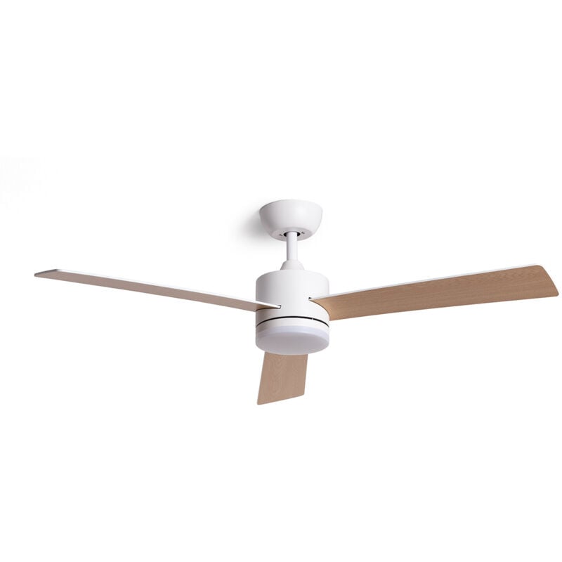 foto del prodotto techbrey ventilatore da soffitto silenzioso fleves 132cm motore dc, colore lama legno chiaro, telecomando, con luce, wifi false