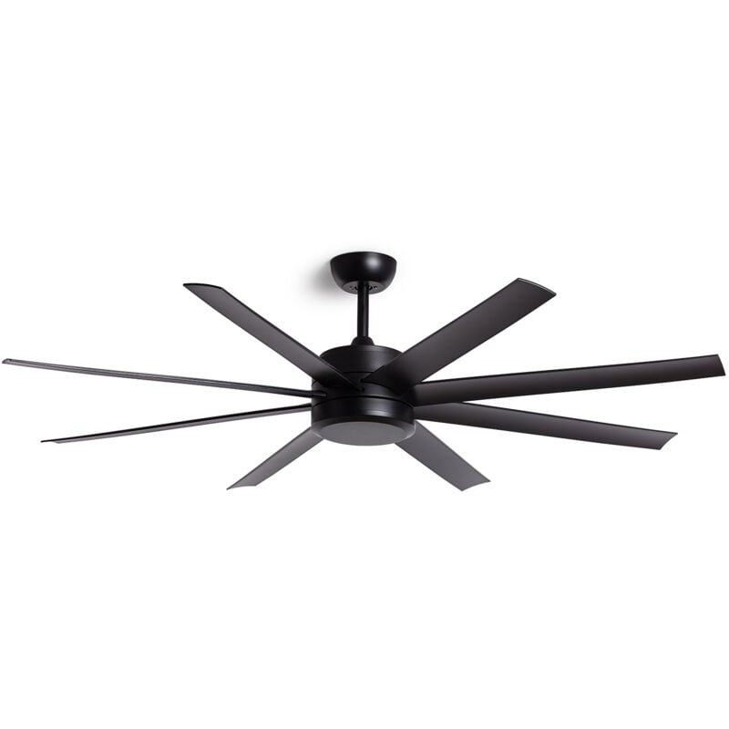 foto del prodotto techbrey ventilatore da soffitto silenzioso hidra nero 157cm motore dc, , telecomando, senza luce, wifi false