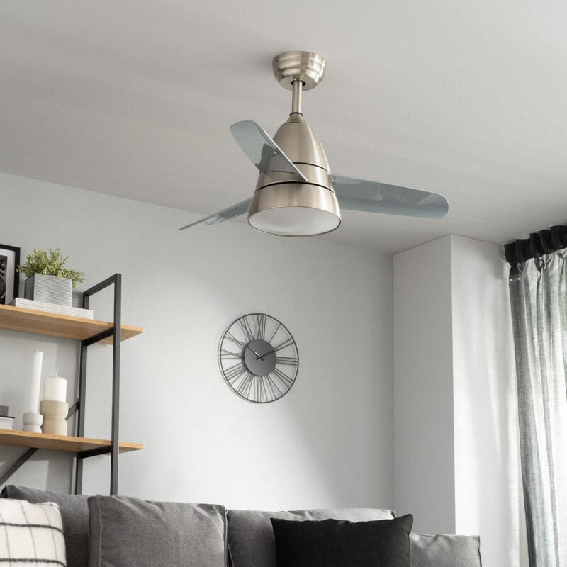 foto del prodotto techbrey ventilatore da soffitto silenzioso industrial argento 91cm motore dc 3000k 4000k 5500k 