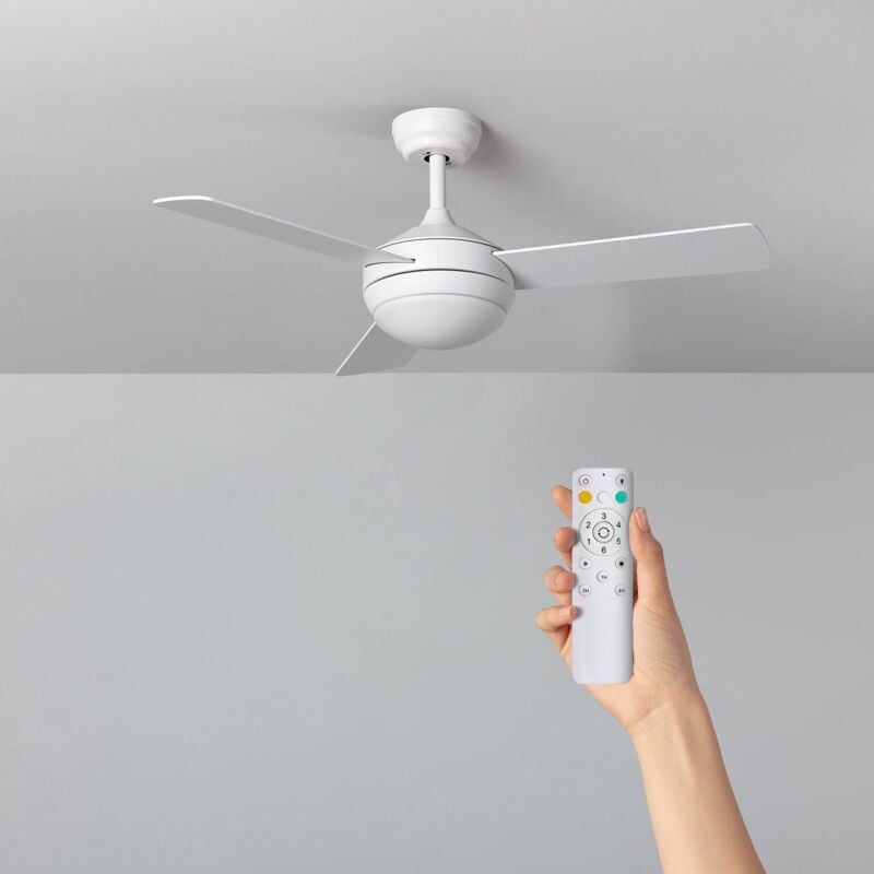foto del prodotto techbrey ventilatore da soffitto silenzioso navy 107cm motore dc per esterni bianco senza luce telecomando