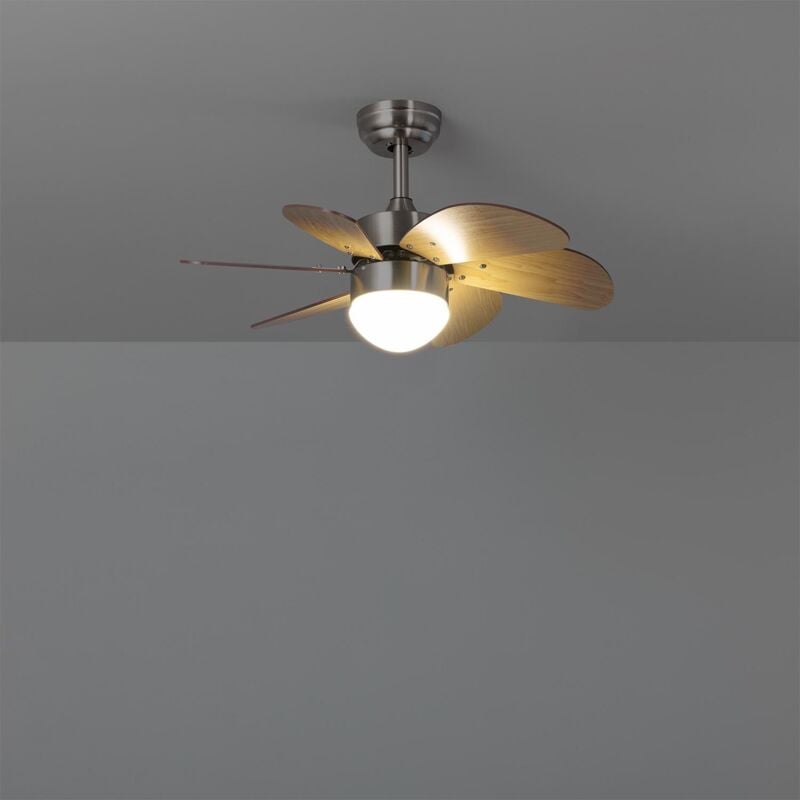 foto del prodotto techbrey ventilatore da soffitto silenzioso orion effetto legno 81cm motore dc argento