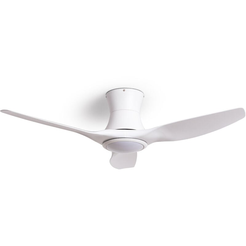 foto del prodotto techbrey ventilatore da soffitto silenzioso salamina bianco 132cm motore dc, colore lama bianco, telecomando, con luce, wifi false