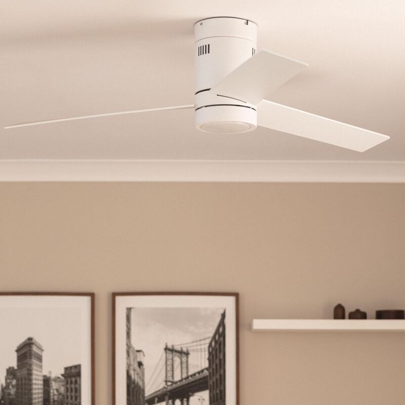 foto del prodotto techbrey ventilatore da soffitto silenzioso tydir bianco 132cm motore dc bianco cct , telecomando rf, wifi false