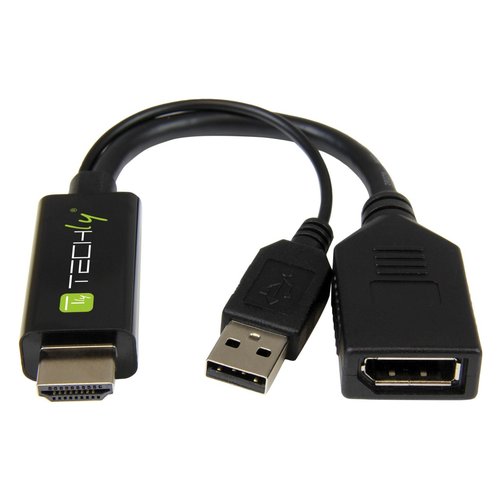 foto del prodotto techly icoc hdmi dp12a60 cavo e adattatore video hdmi tipo a standard displayport nero