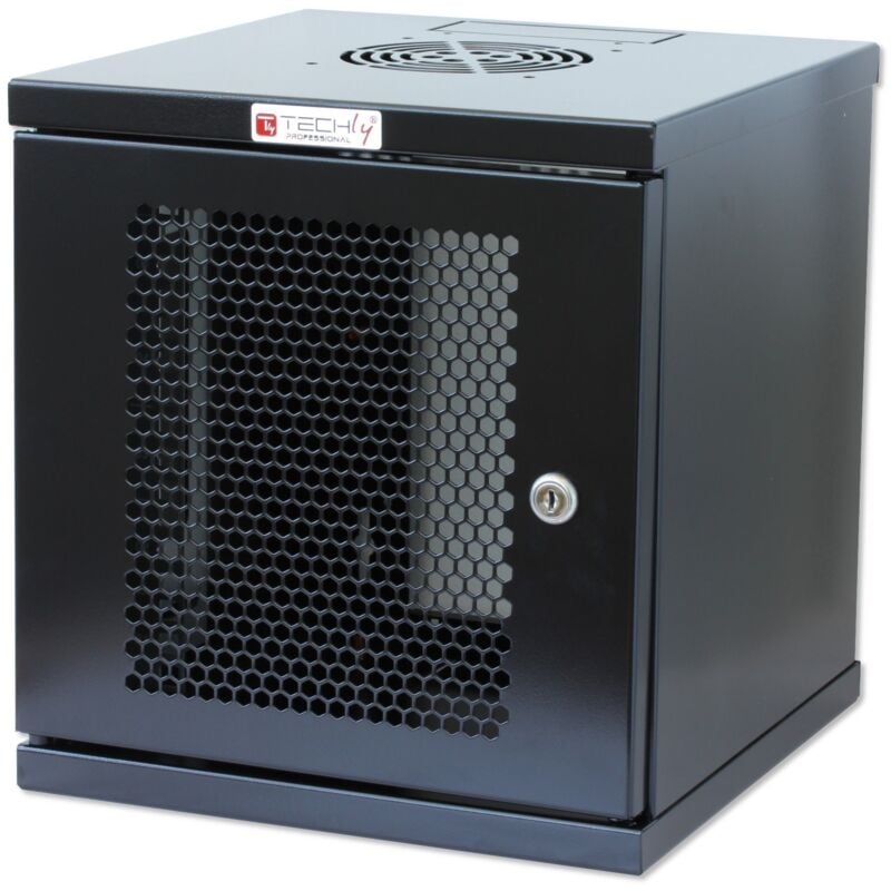 foto del prodotto techly professional armadio rack a muro da 10'' con 6 unit , porta grigliata, colore nero