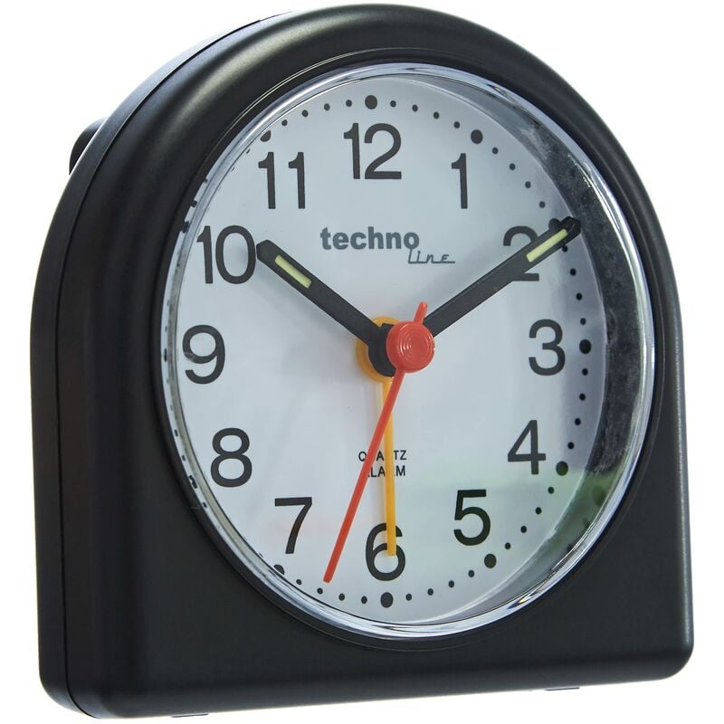 foto del prodotto techno line geneva sd schwarz sveglia al quarzo, plastica, nero, 8.3 x 4 x 8.3 cm