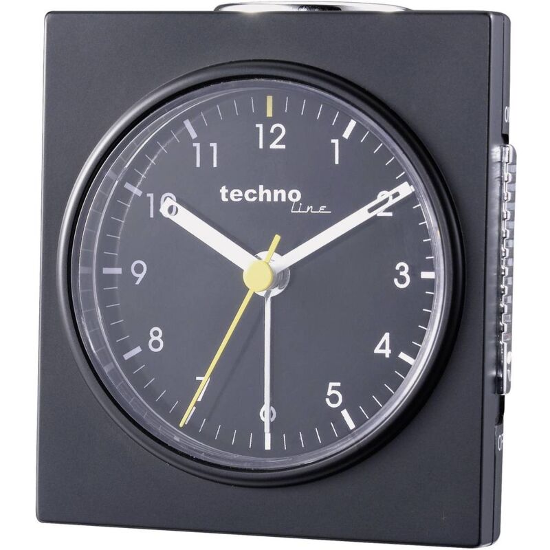 foto del prodotto techno line model q schwarz quarzo sveglia nero opaco tempi di allarme 1