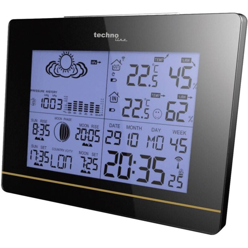 foto del prodotto techno line ws 6750 stazione meteo digitale senza fili previsione per 12 24 ore numero di sensori max. 3