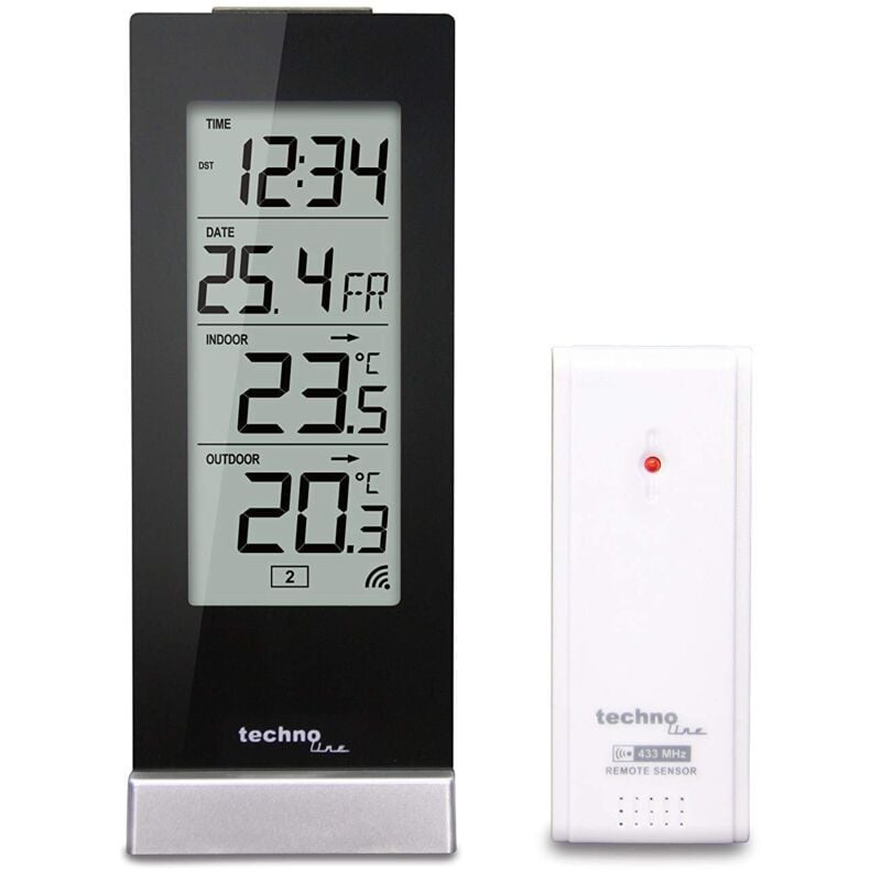 foto del prodotto techno line ws 9767 termometro senza fili nero ws 9767