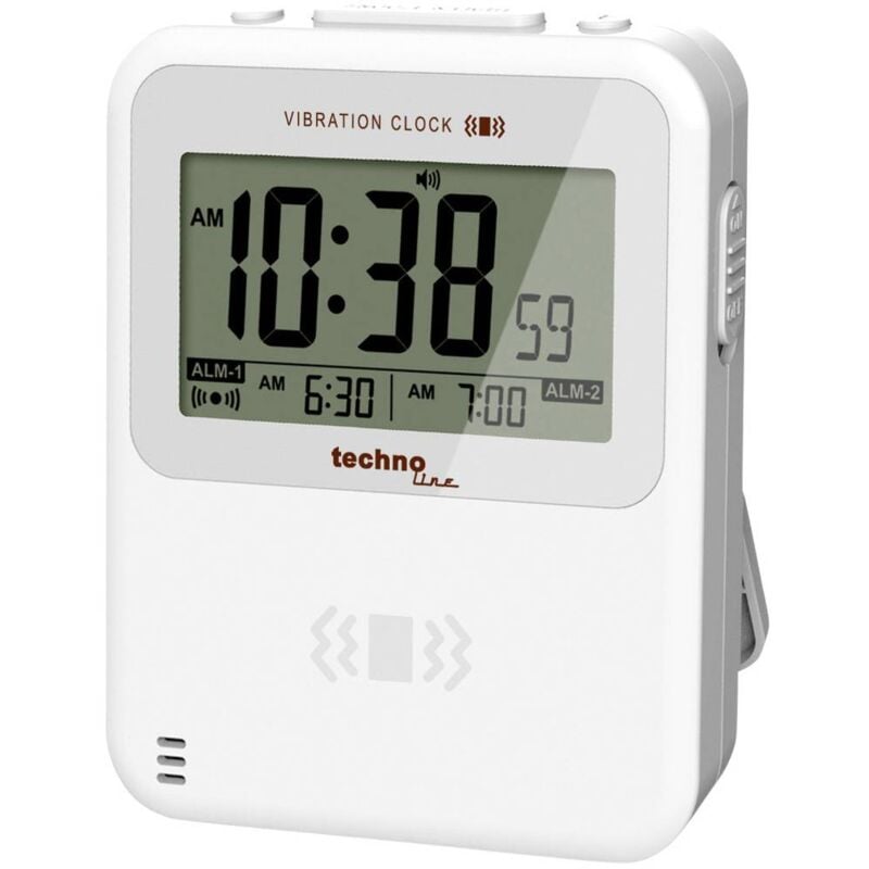 foto del prodotto technoline techno line wt 350 quarzo sveglia bianco tempi di allarme 2 allarme a vibrazione