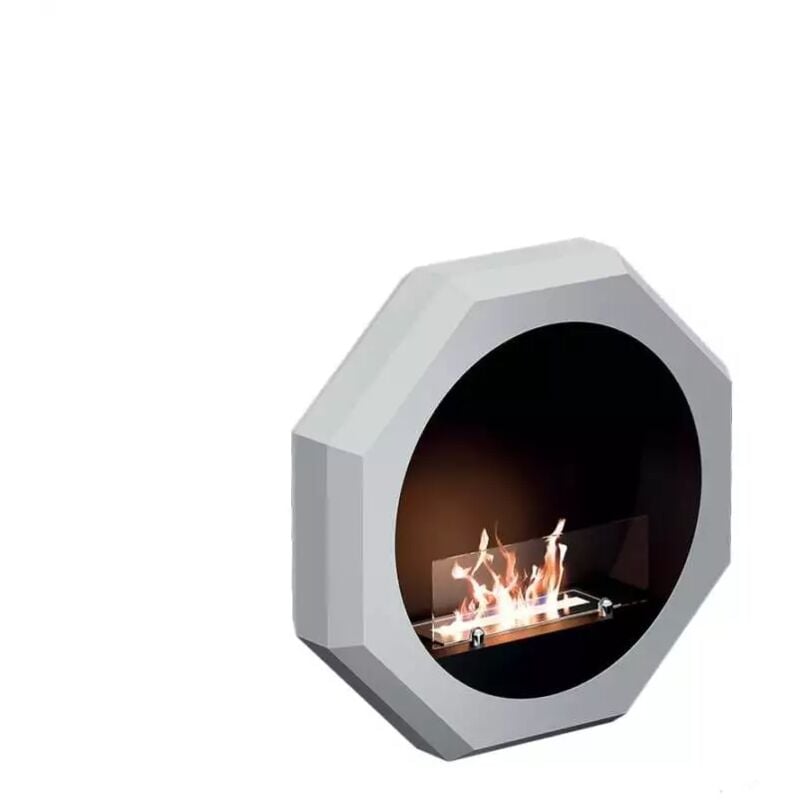 foto del prodotto tecno air system caminetto a bioetanolo da parete ottagonale bianco 2kw