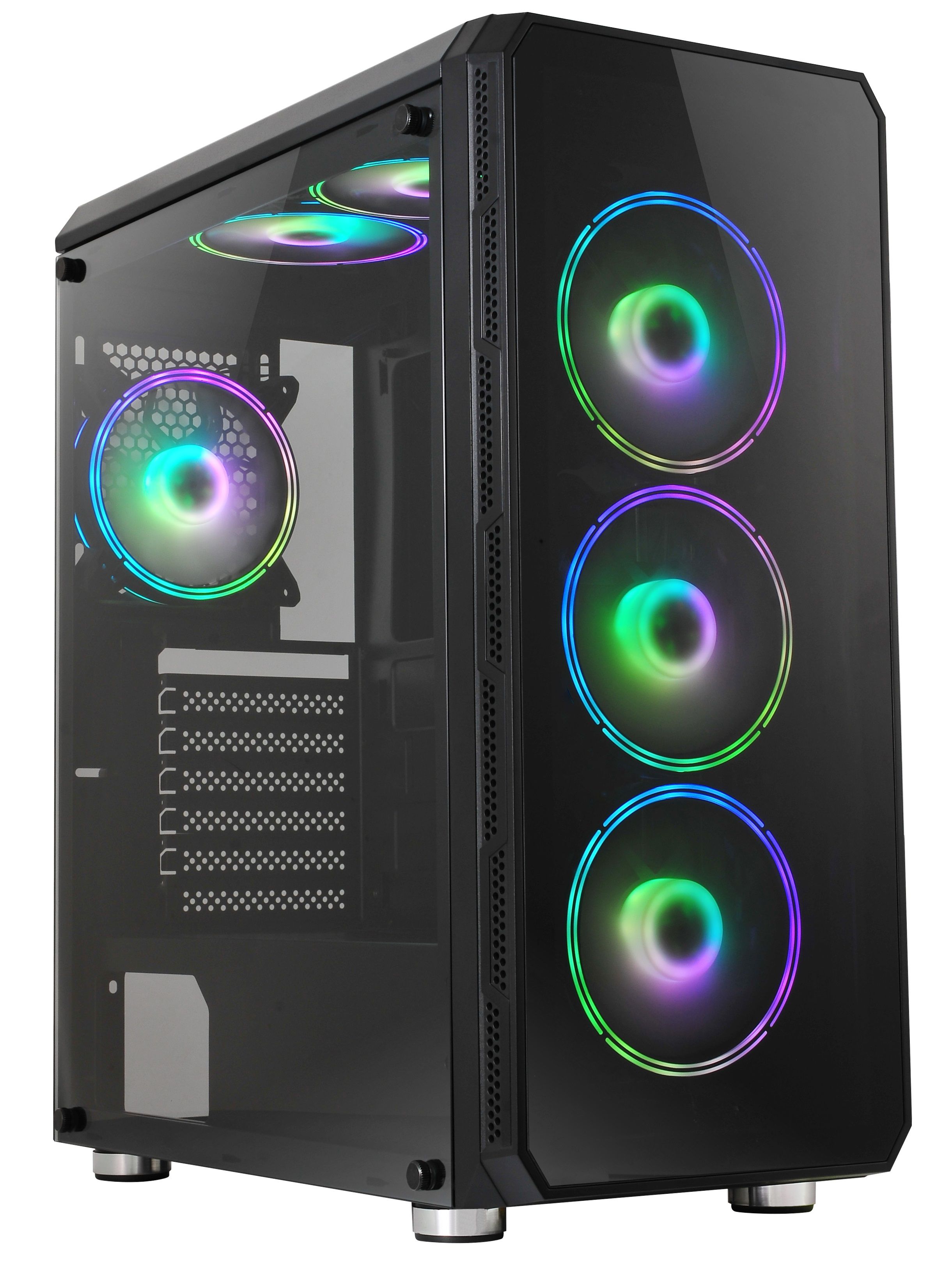 foto del prodotto tecno pc case gaming argb laterale trasparente nero tc game 13