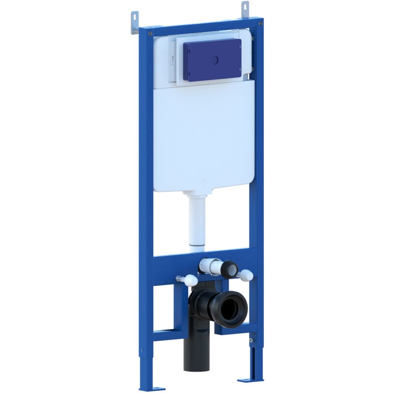 foto del prodotto tecno struttura con cassetta incasso per wc vaso sospeso completa di placca comando in acciaio inox doppio pulsante nala