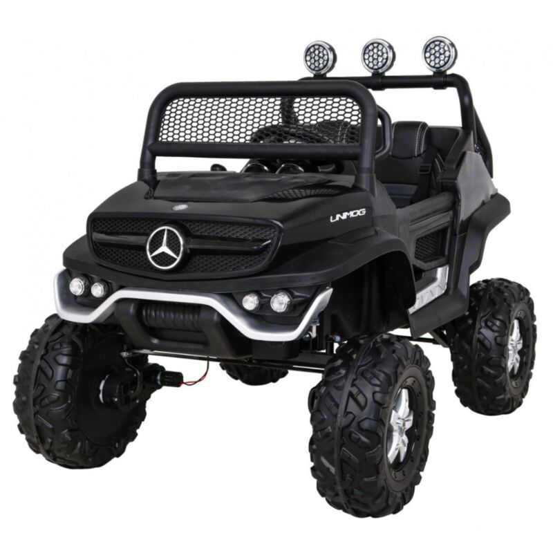 foto del prodotto tecnobike shop auto elettrica per bambini mercedes unimog 12v 2 posti monitor touchscreen mp4 nero