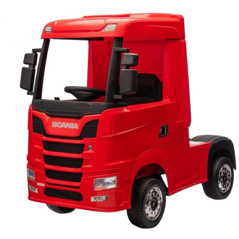 foto del prodotto tecnobike shop camion elettrico scania rosso 24v per bambini con telecomando