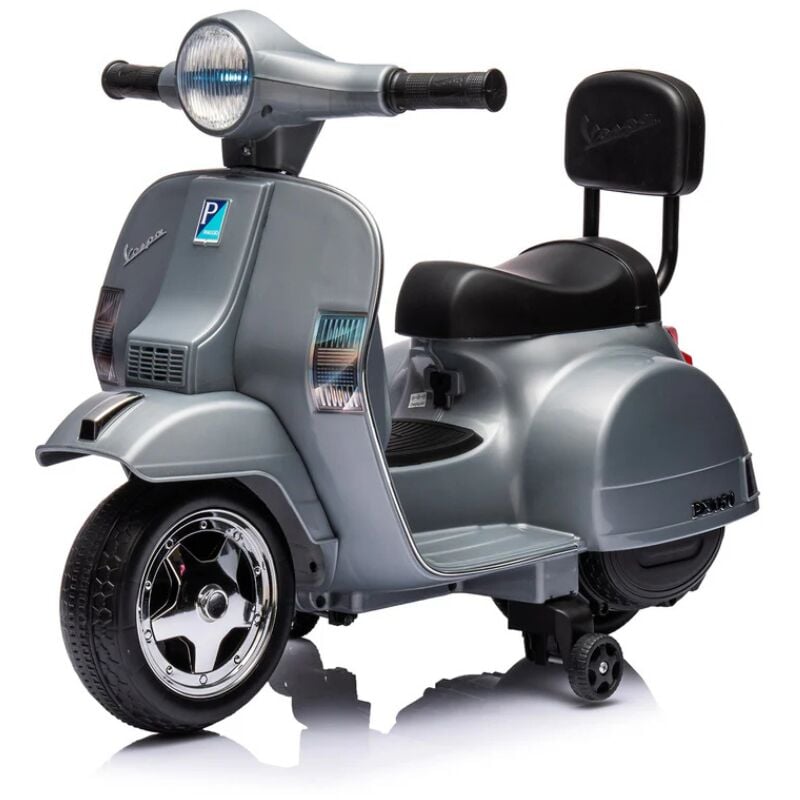 foto del prodotto tecnobike shop moto scooter elettrico per bambini piaggio mini vespa px small 6v grigio