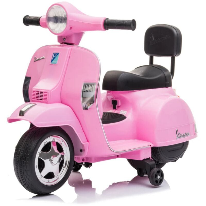 foto del prodotto tecnobike shop moto scooter elettrico per bambini piaggio mini vespa px small 6v rosa