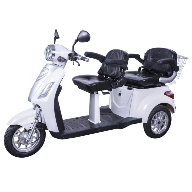 foto del prodotto tecnobike shop scooter z tech zt 18 trilux plus 3 ruote 2 posti differenziale per anziani bianco
