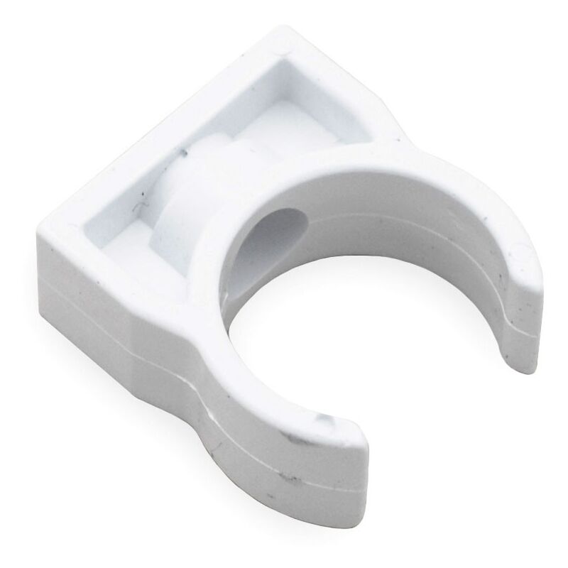 foto del prodotto tecnogas collare di fissaggio 20 mm per fissaggio tubo rigido flessibile realizzato in pvc bianco ral 9010 00000062018