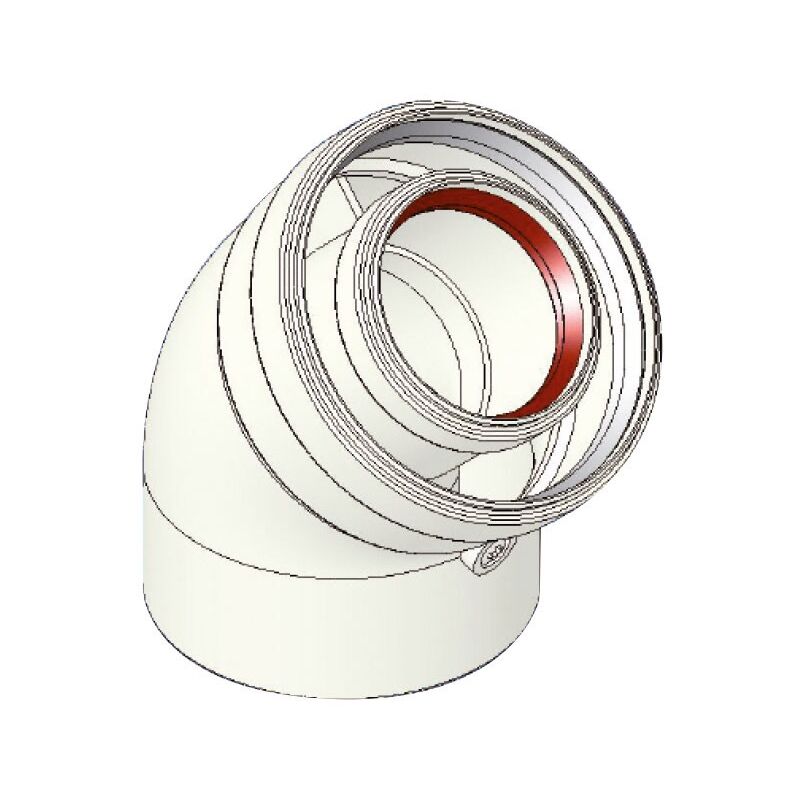 foto del prodotto tecnogas curva 45 mf 60 100 mm coassiale in alluminio 00000051340