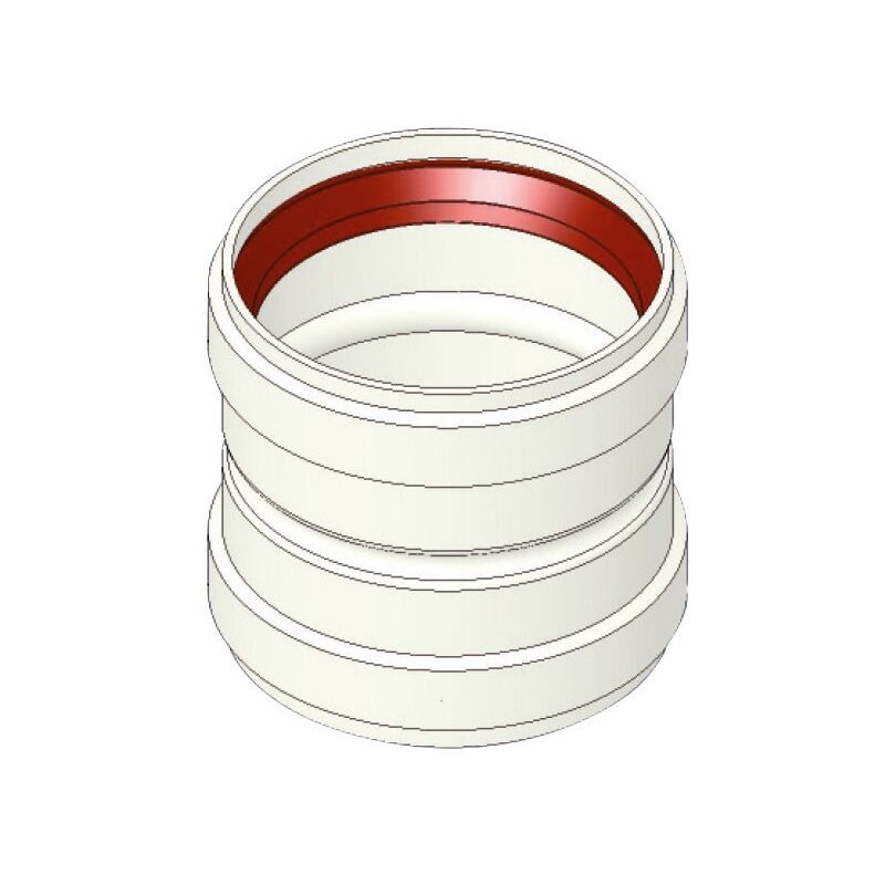 foto del prodotto tecnogas manicotto ff in alluminio bianco 60 mm, con guarnizione a doppio labbro. 00000051076 