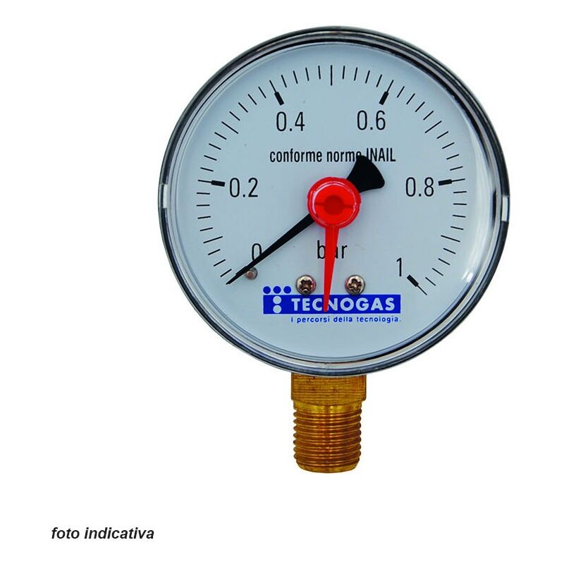 foto del prodotto tecnogas manometro per acqua 0 4 bar 63 mm con attacco 1 4 radiale conforme alla norma uni en 837 1 00000r01581